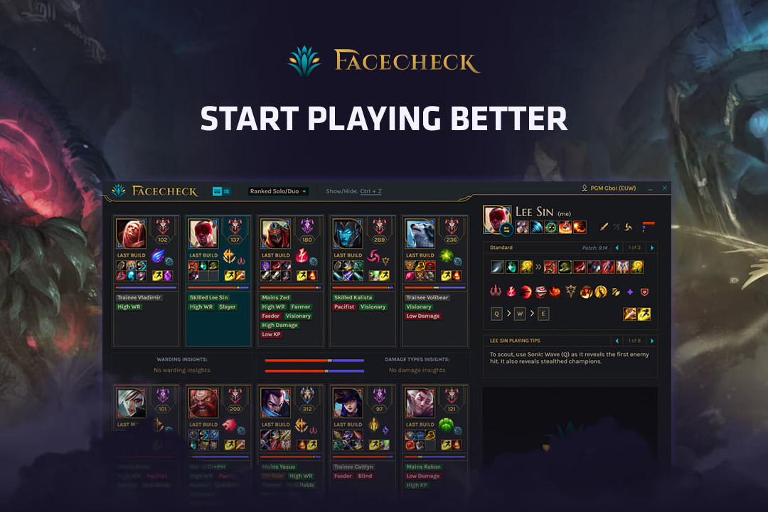 Gain the upper hand with facecheck in League of Legends!