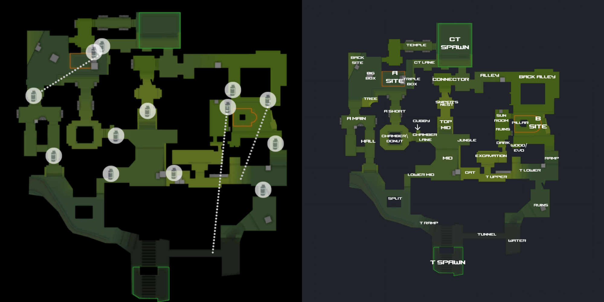The ultimate CSGO callouts on Ancient in 2023