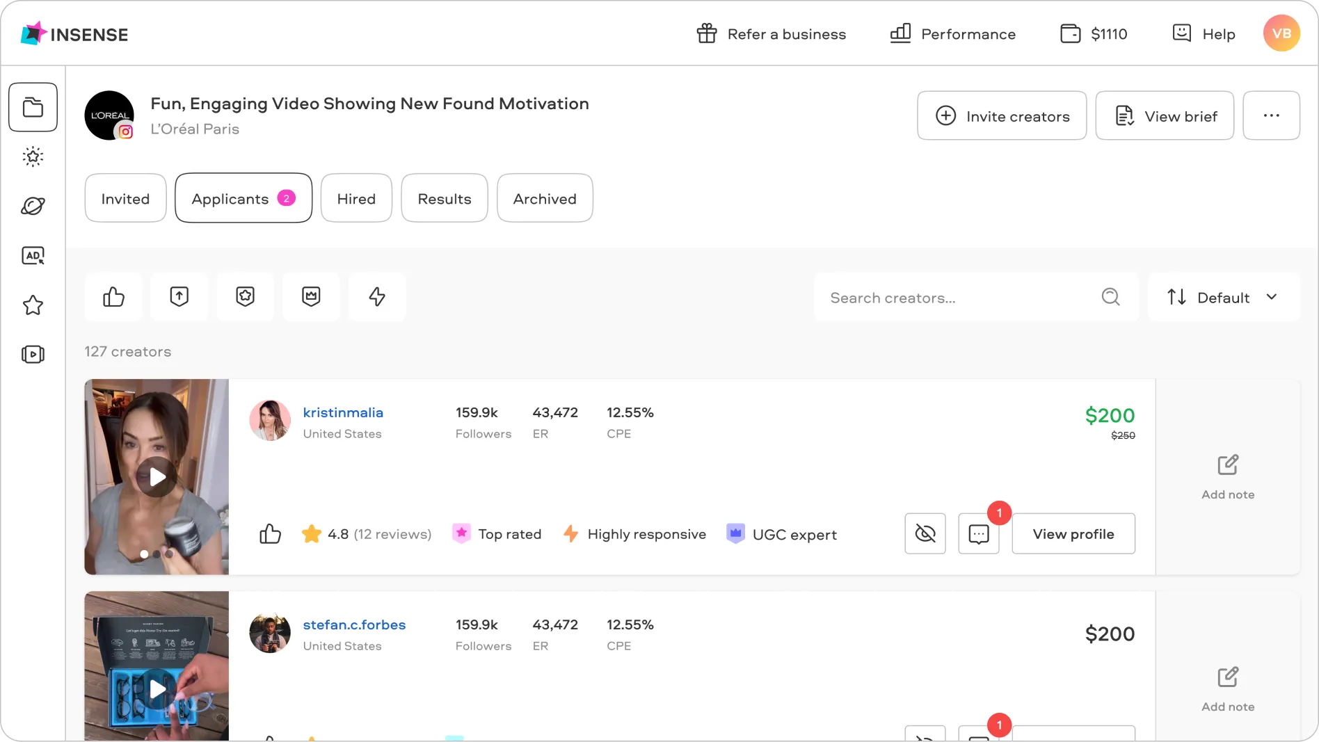 Influencer & Creator Content Brief Template from Insense