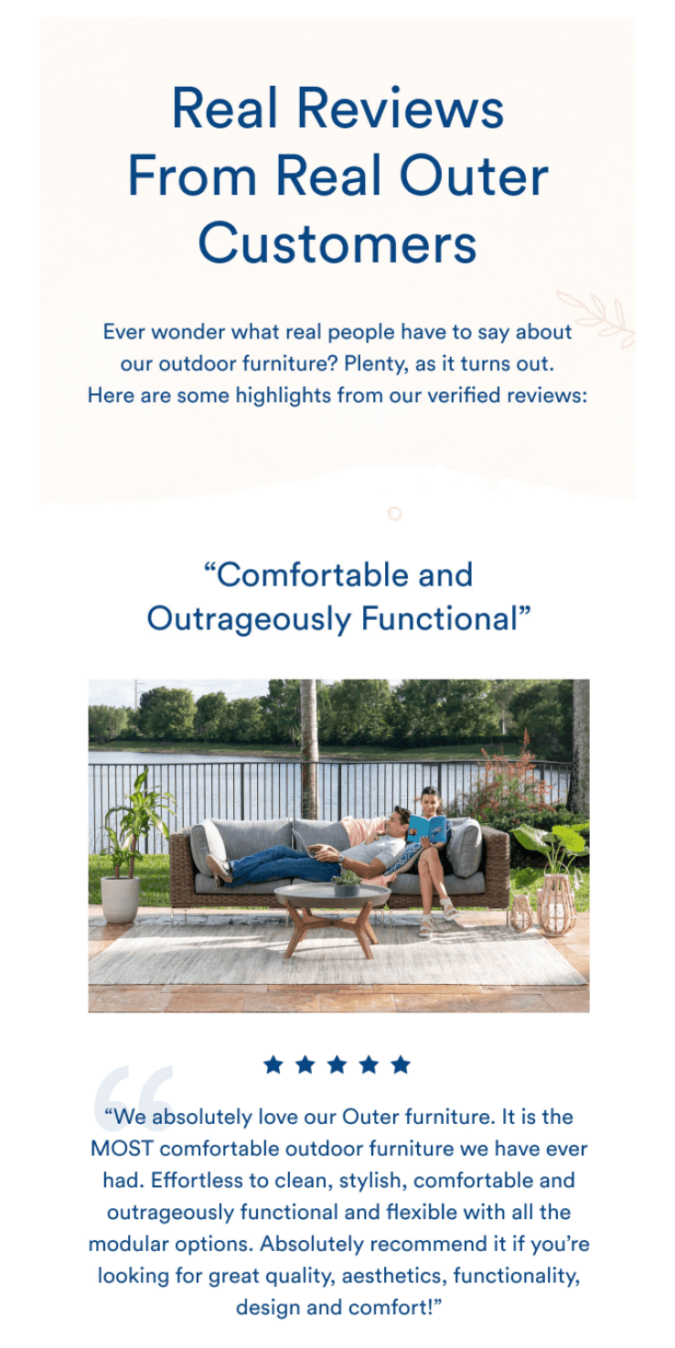 Ad using real reviews from real customers ad
