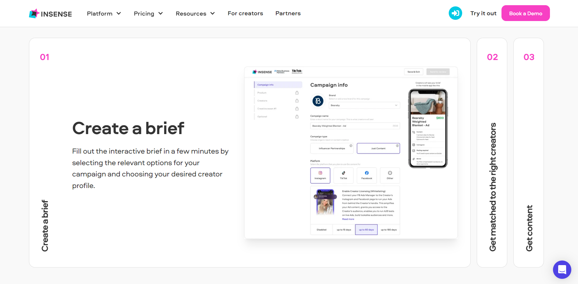 Insense's website