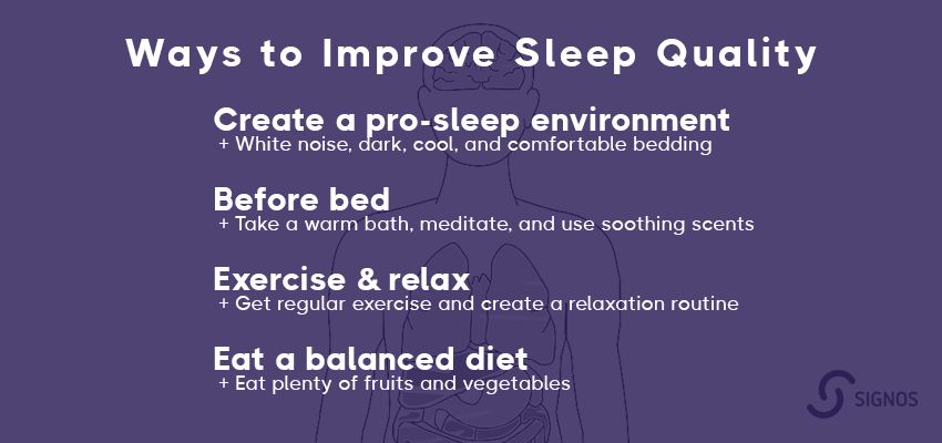 Improve sleep quality infographic
