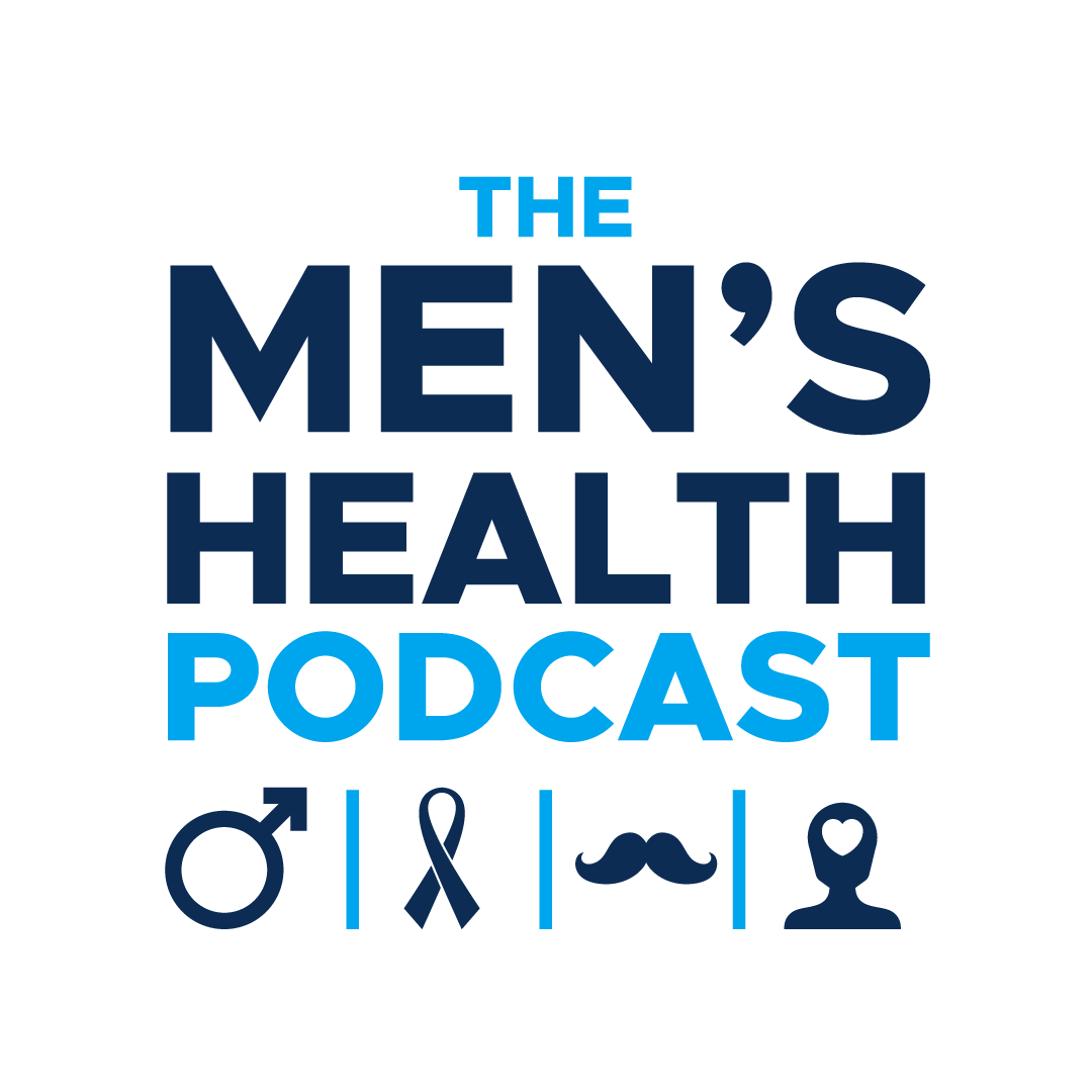 The men's health podcast in writing, with 4 men's health icons appearing underneath. 