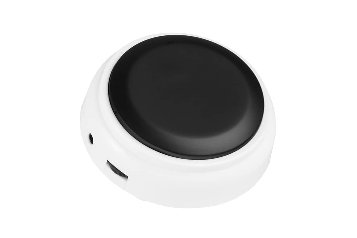 Button clock on white background