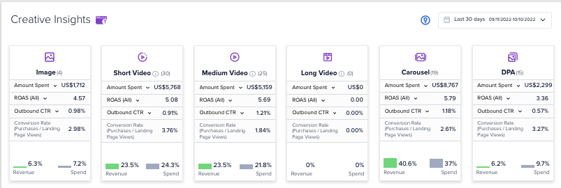 Creative Insights ad formats