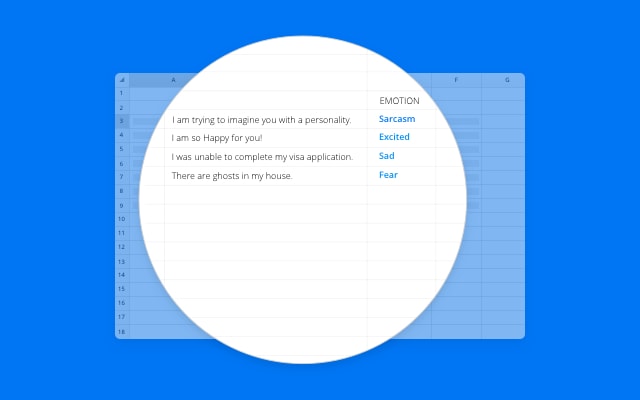 Textual Emotion detection in Excel Without Writing Code