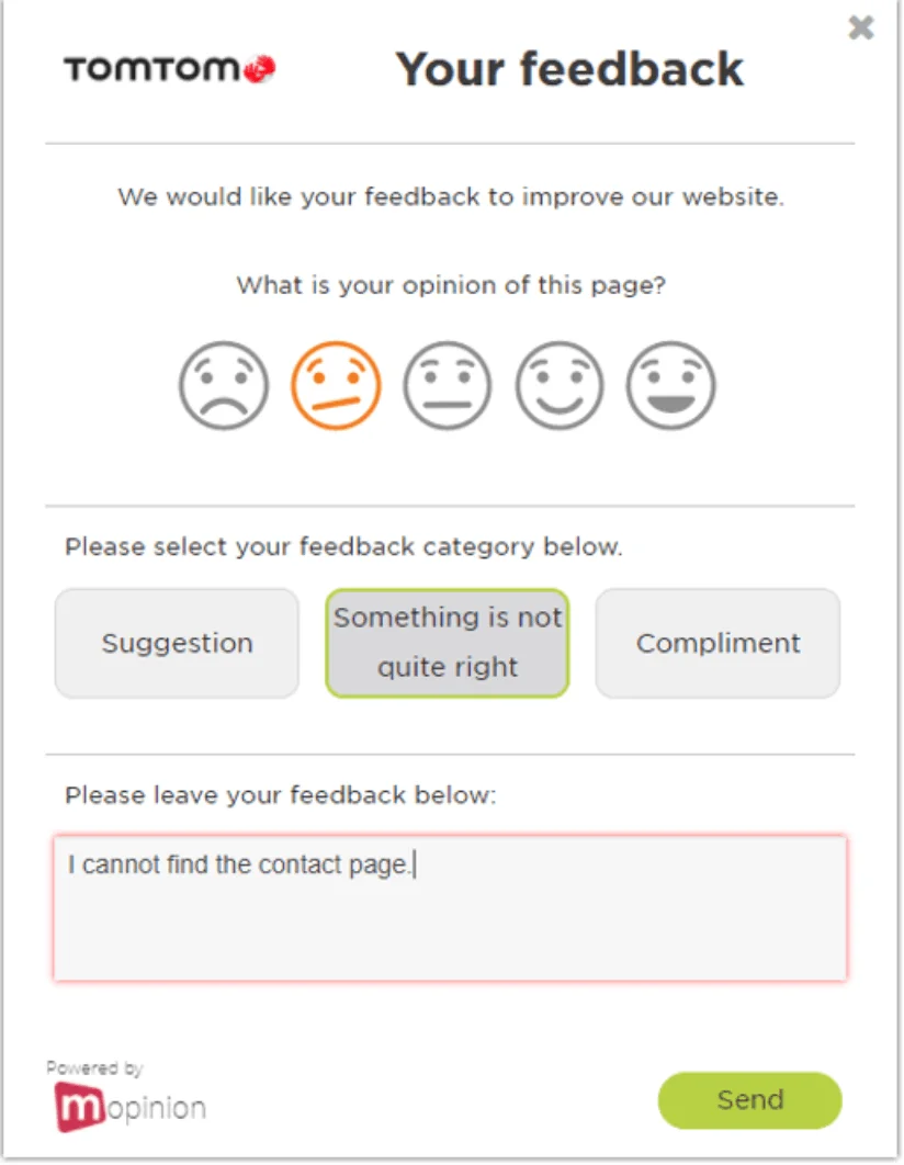  User feedback example