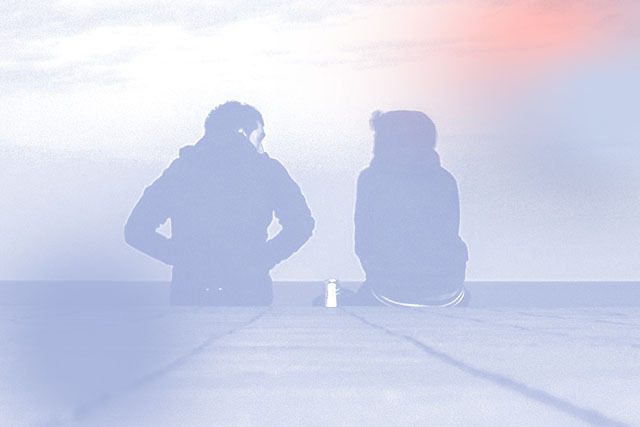 Friends sitting and talking