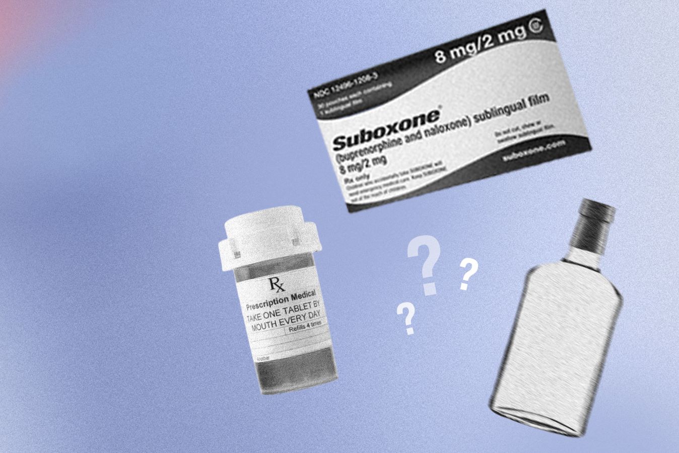 Suboxone pack shown with other common substances