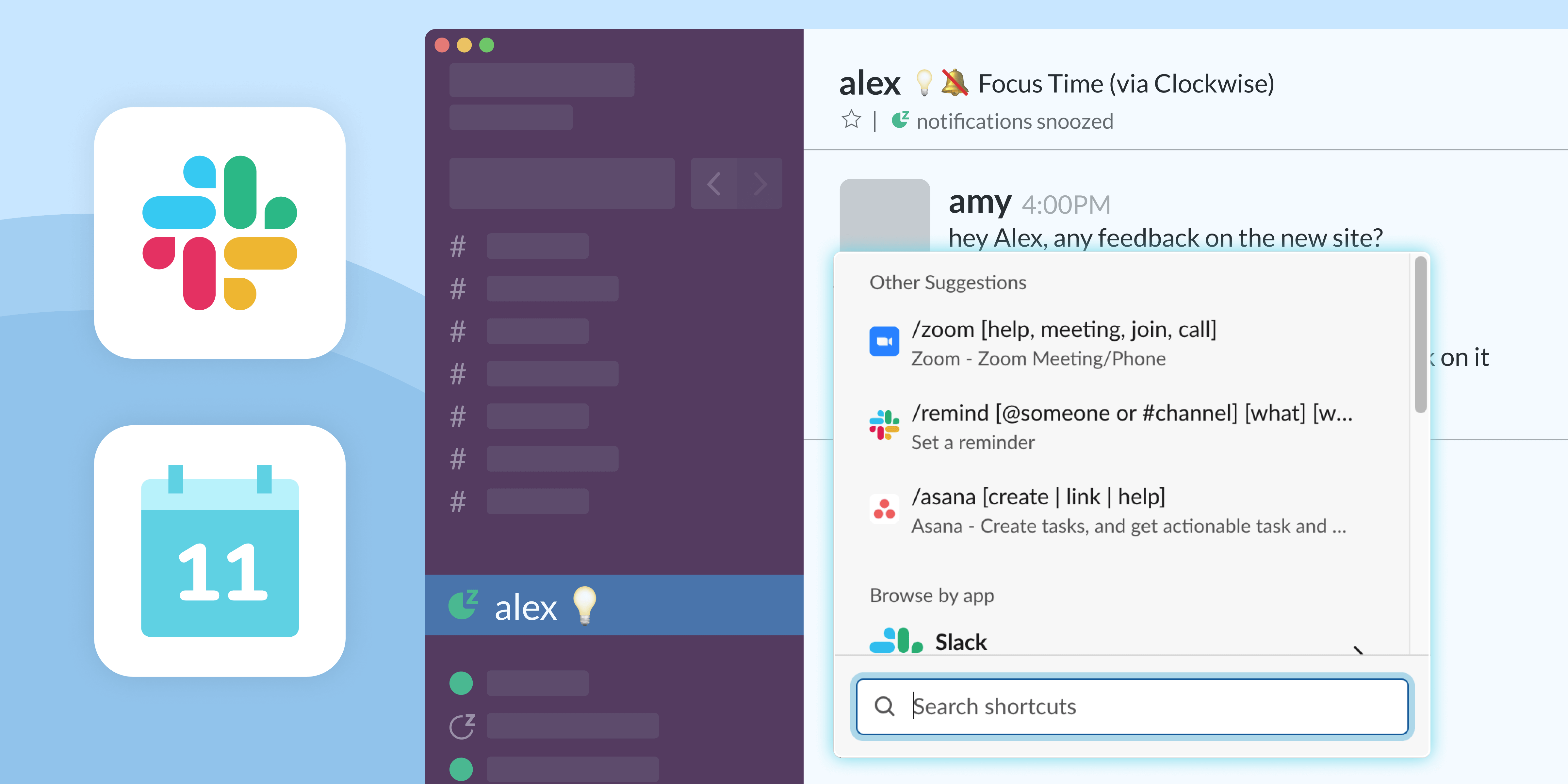 How to Schedule a Meeting (or Zoom) in Slack Clockwise