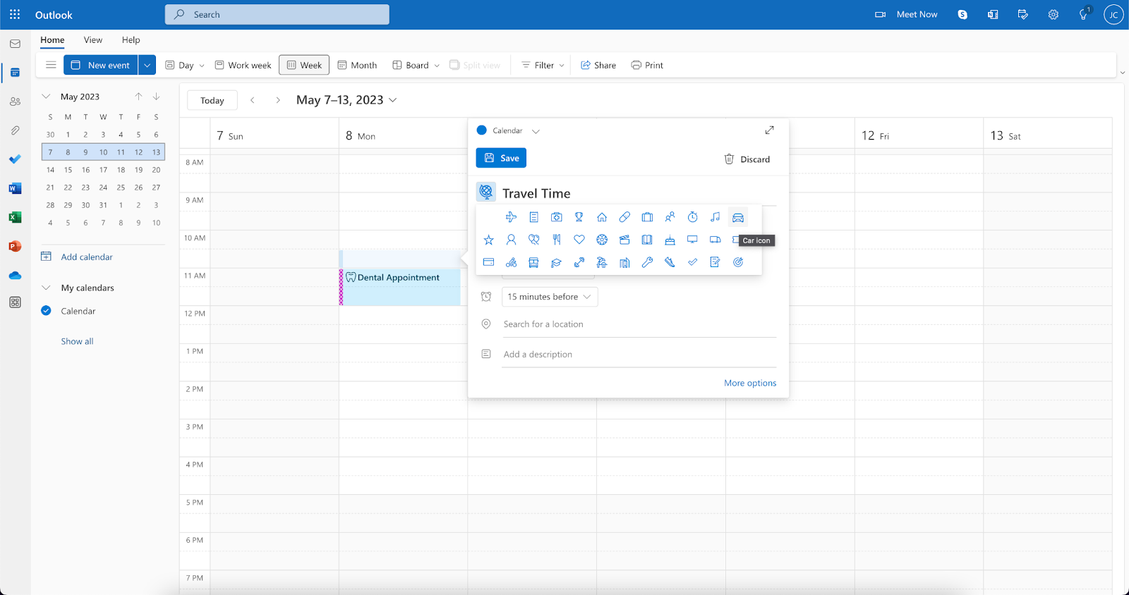 outlook meeting travel time time management in microsoft outlook