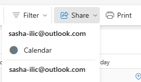 select share calendar in outlook