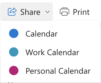 share your work calendar