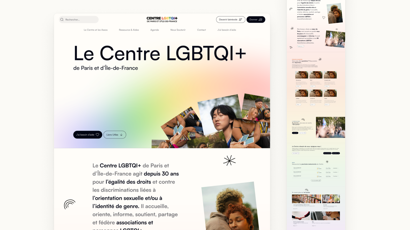 nouvelle homepage du ite Centre LGBTQI+