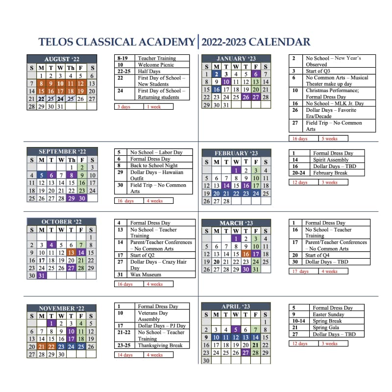 Telos Classical Academy | Student Life
