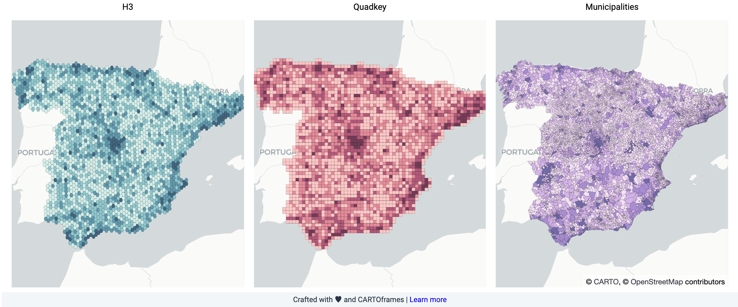 Comparison Spain map supply chain network optimization