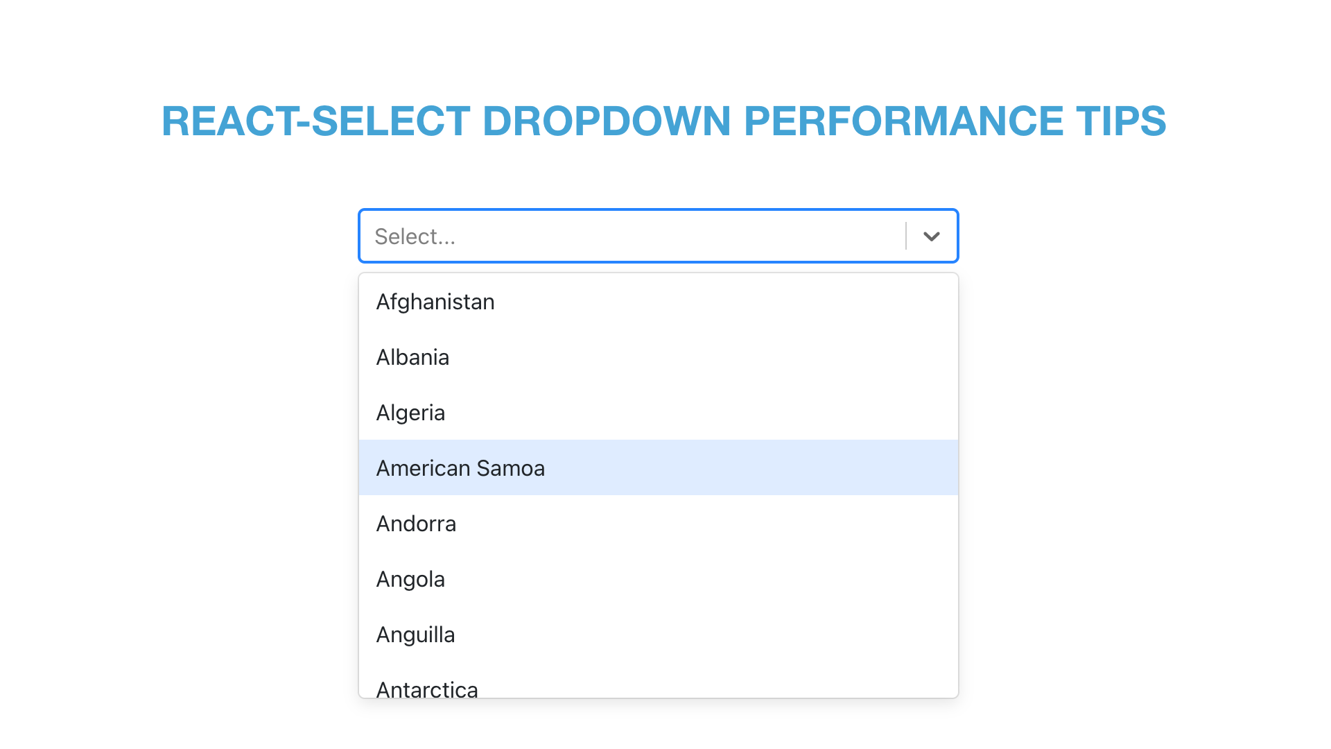 Optimize your react-select component to smoothly render 10k+ data