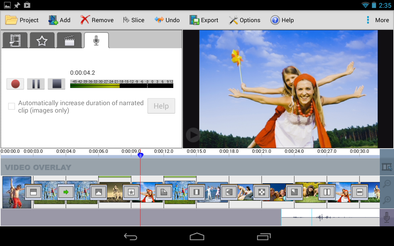 Image of VideoPad video editing dashboard