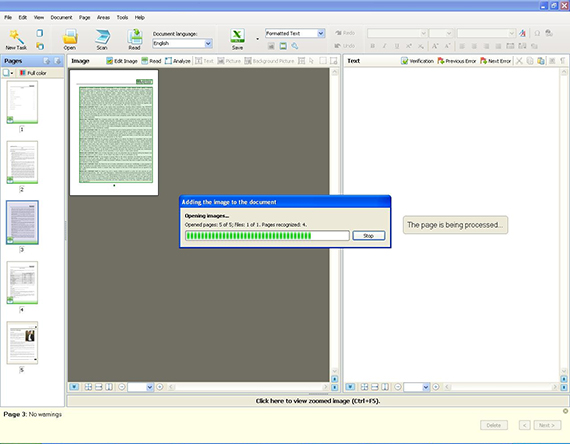 PDF file under recognition process