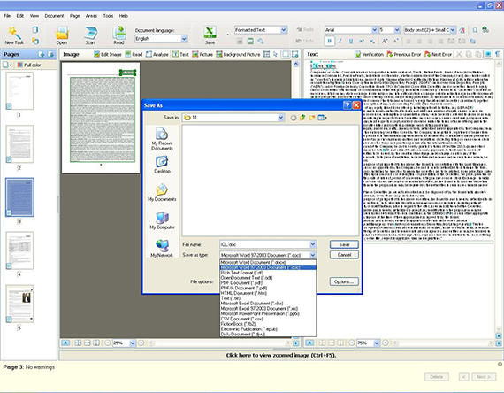 The PDF file is saved in Word format
