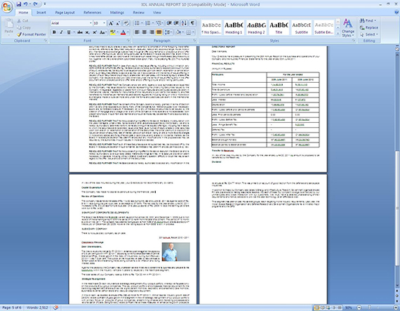 Final Word document with formatted tables and paragraphs
