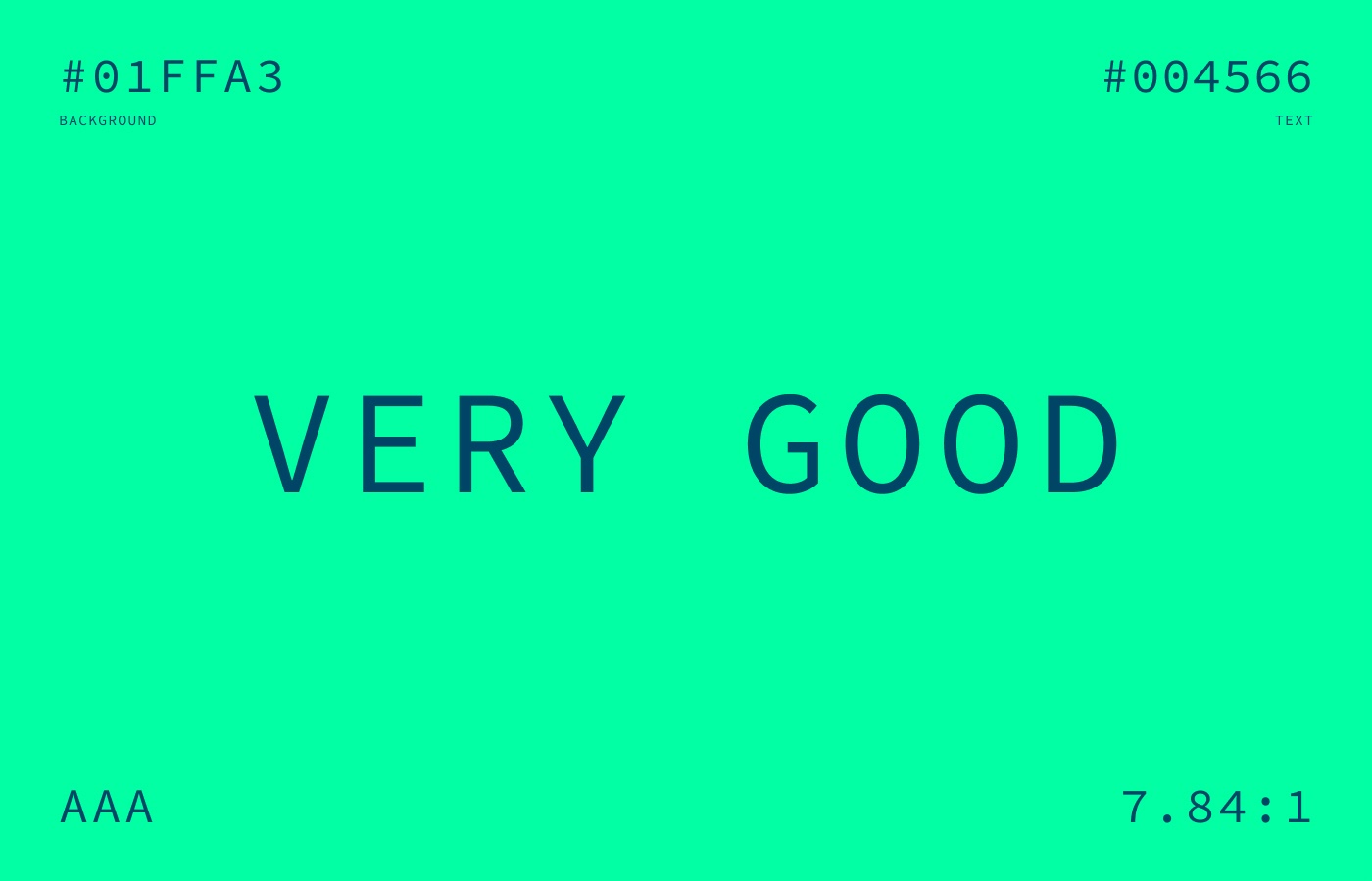 Display of AAA color contrast.