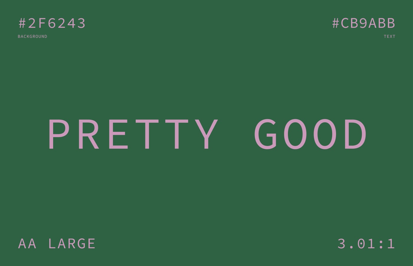 Display of AA Large color contrast.