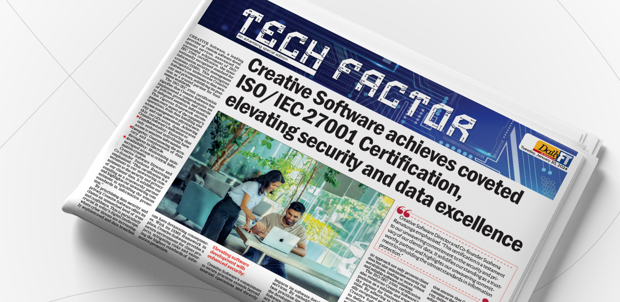 Creative Software achieves coveted ISO/IEC 27001 Certification, elevating security and data excellence