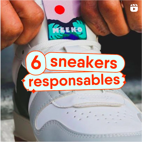 prévisualisation d'un post instagram "6 sneakers responsables"