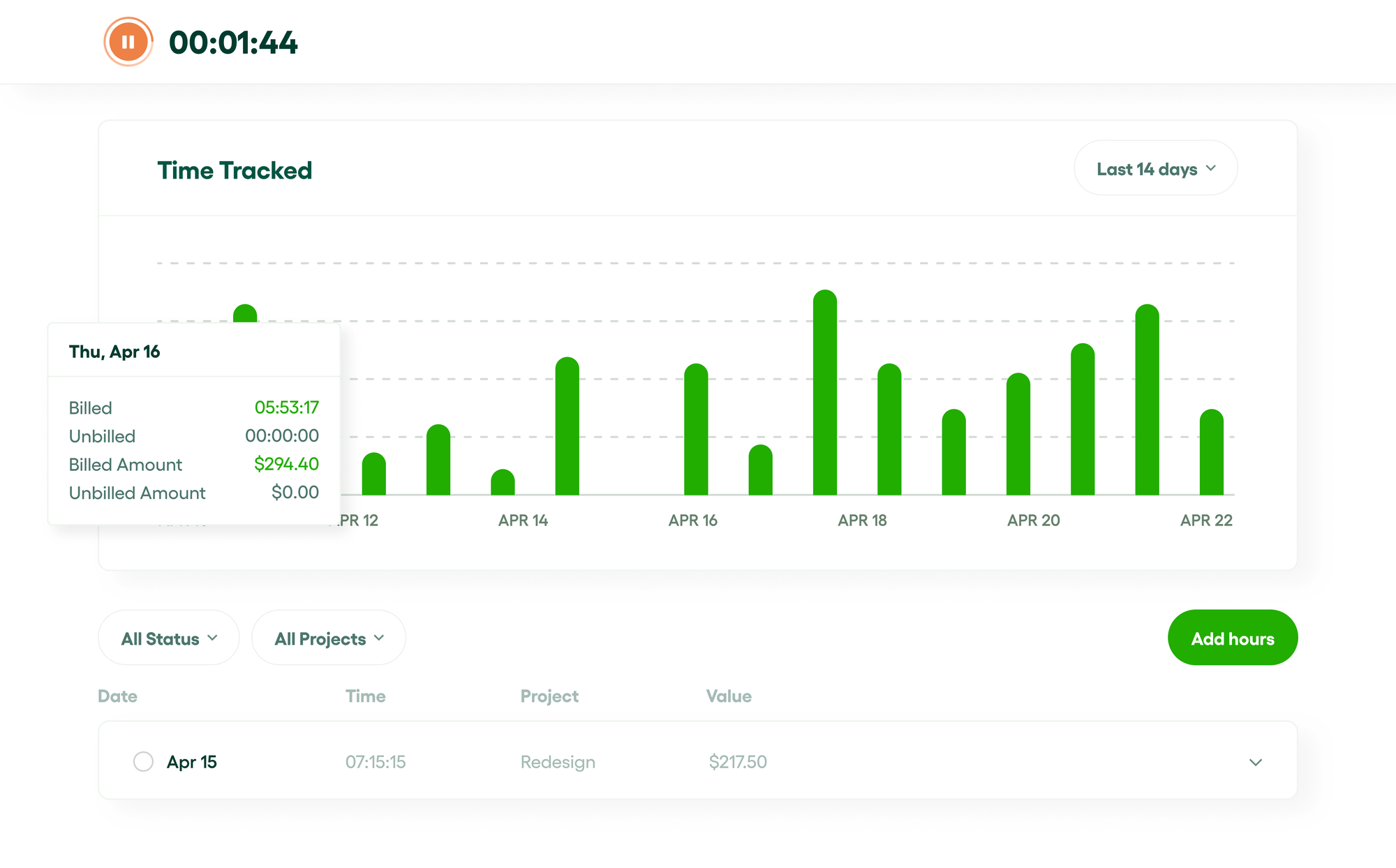 Business time tracking software - Bonsai