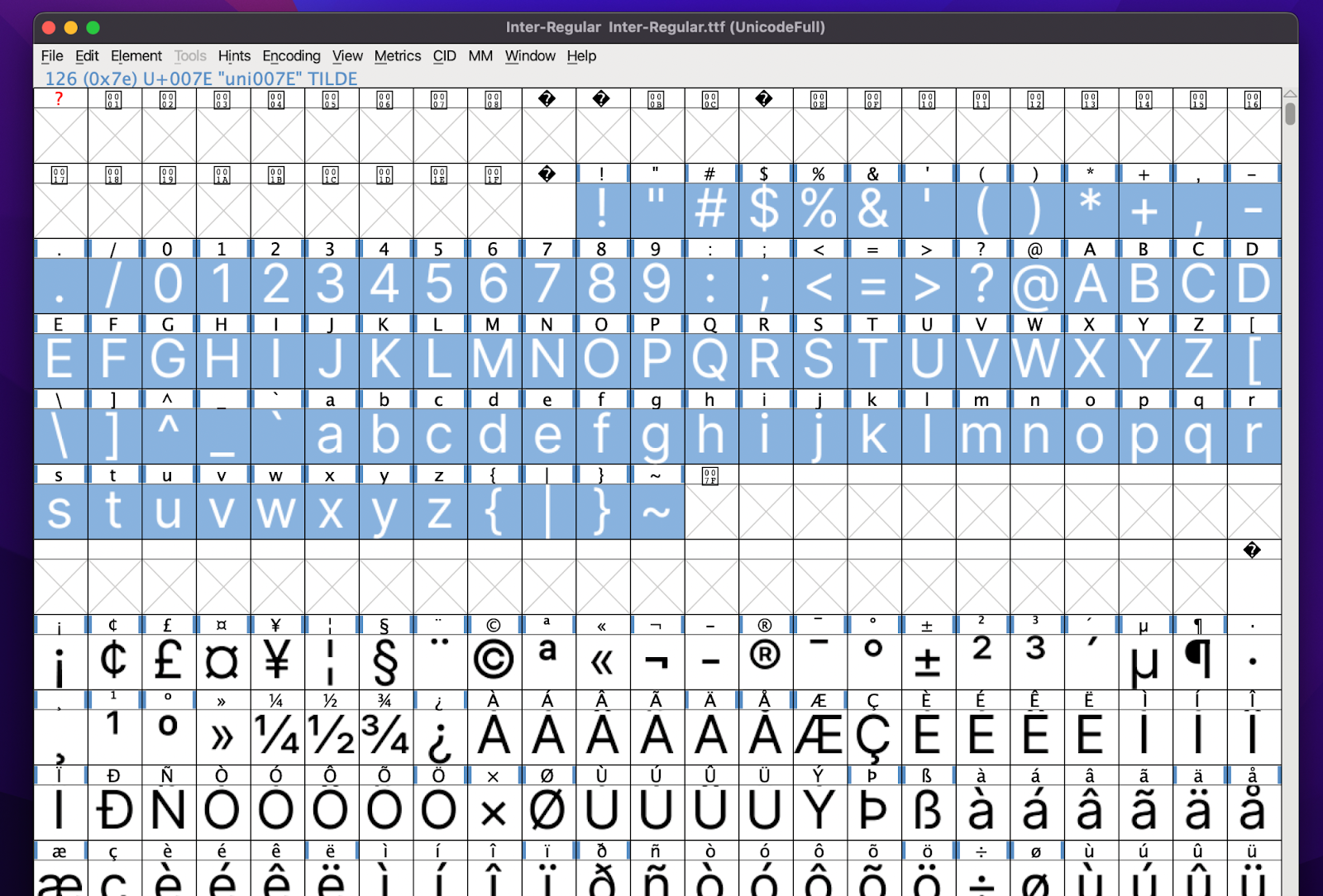 Font optimization in webflow with Font Forge - Removing Glymps