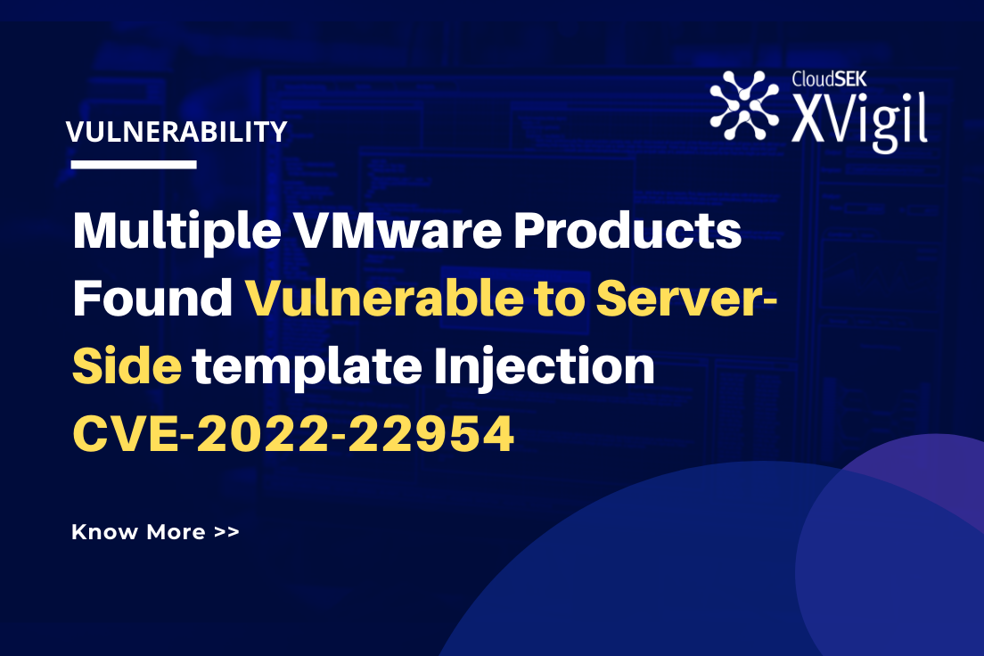 Multiple VMware Products Found Vulnerable to ServerSide Template Injection CVE202222954