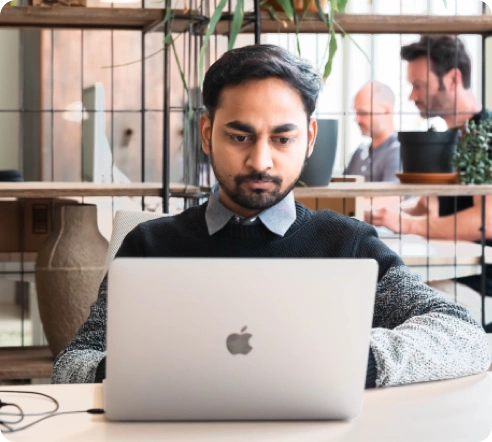 Man attending a meeting