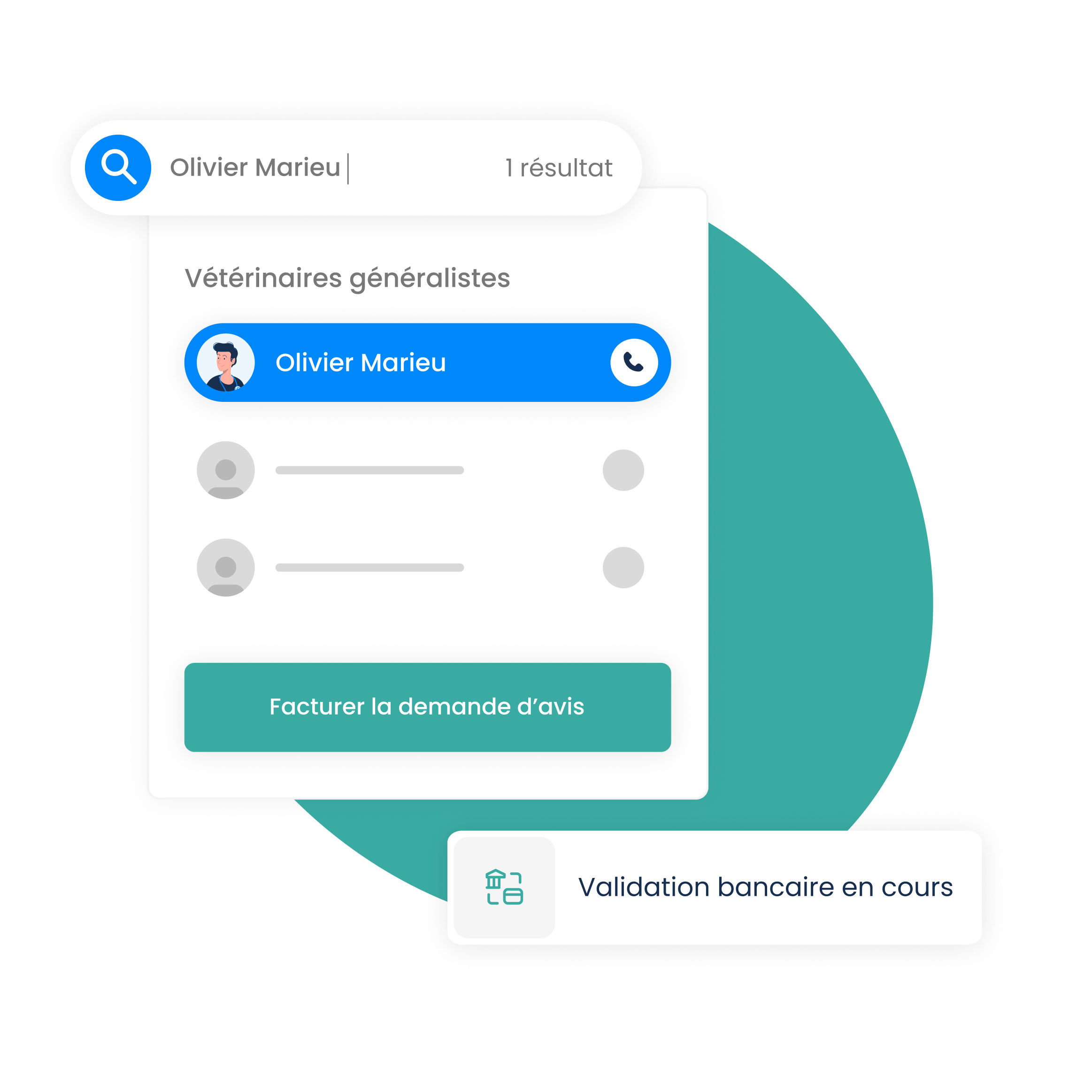 Interface utilisateur de Vetapp