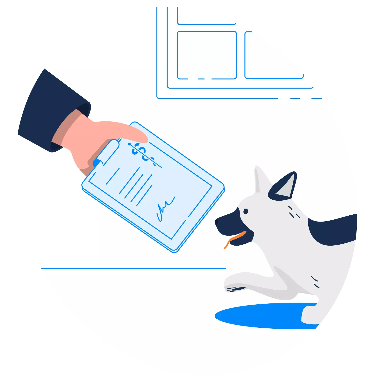 Chien prêt à récupérer une ordonnance d'un vétérinaire généraliste