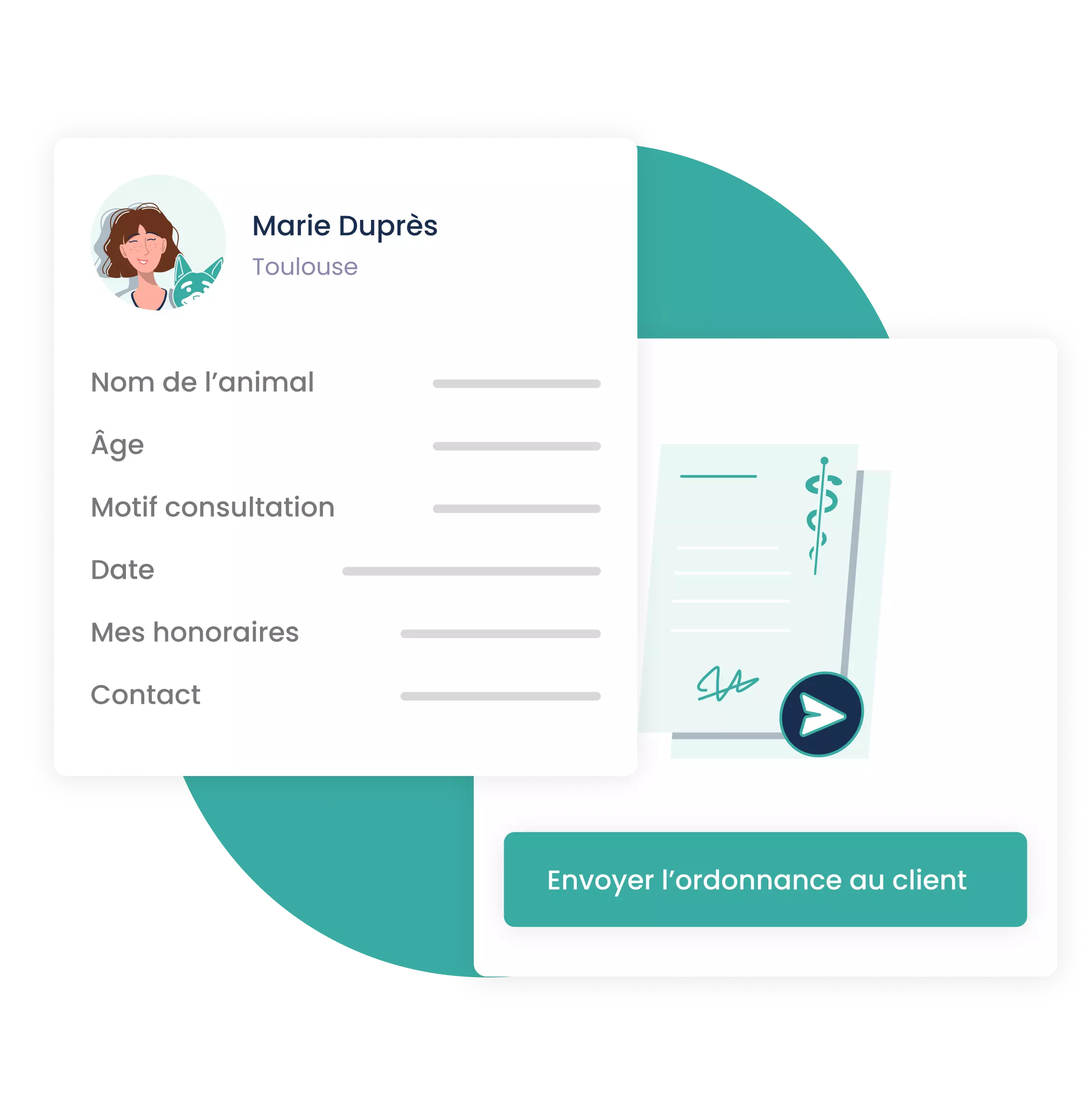 Interface utilisateur de Vetapp