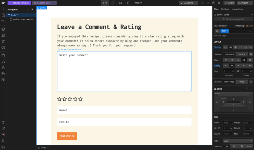 Webflow reviews component