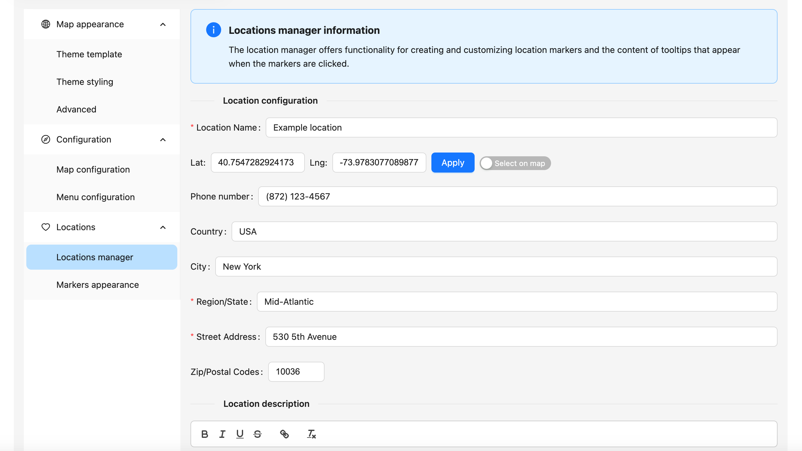 Location creating/editing 1