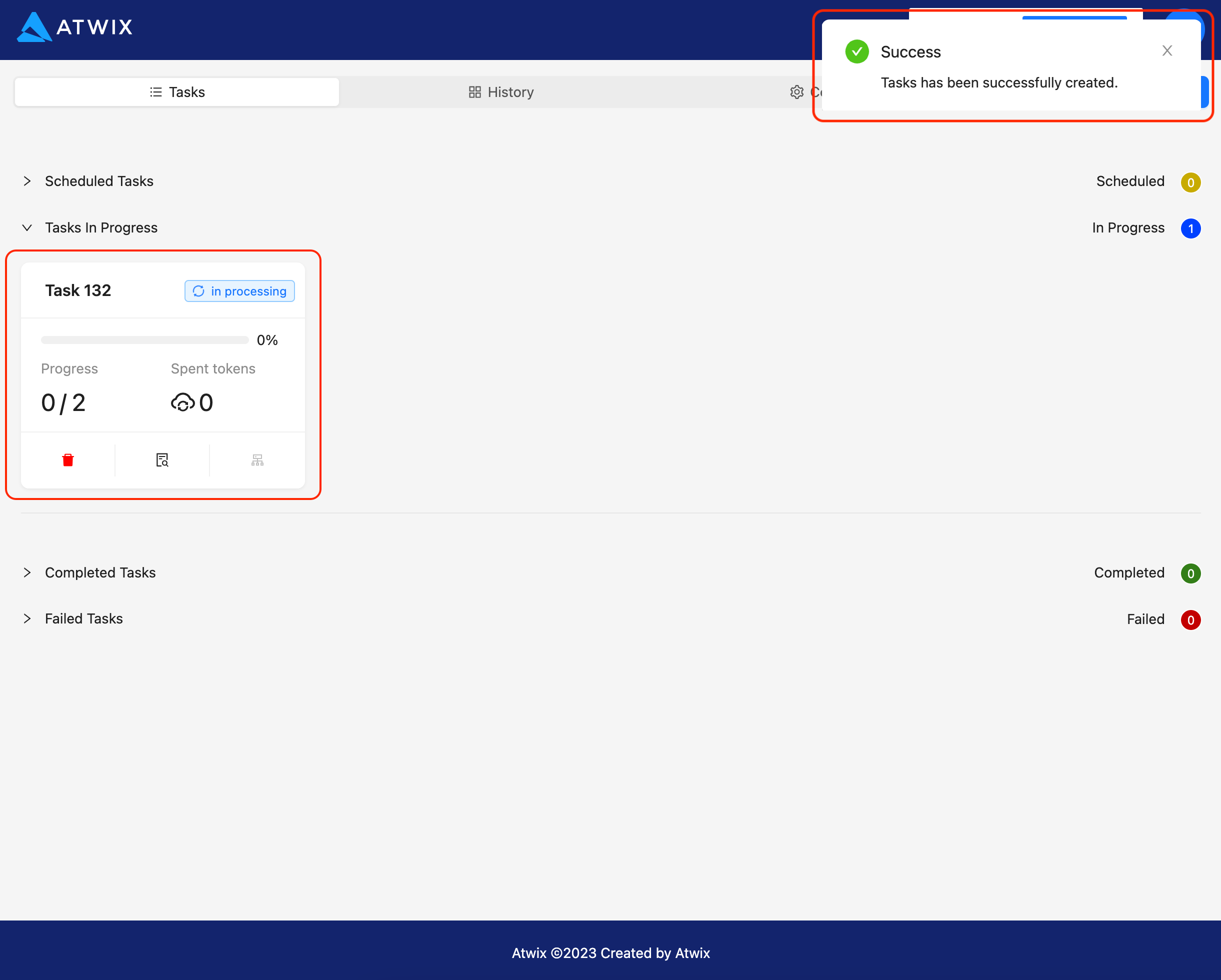 Task Created Successfully