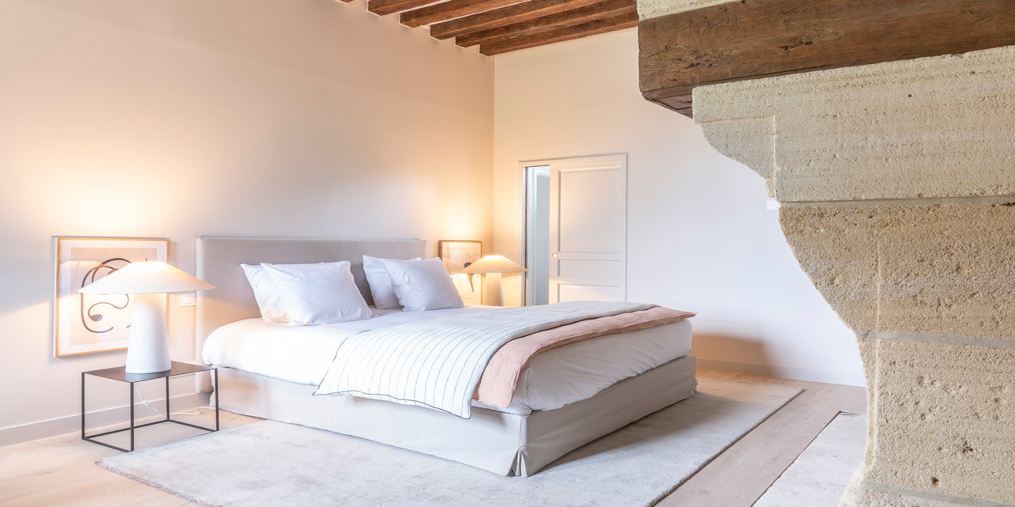 Chambre blanc Hôtel Les Manoirs des Portes de Deauville