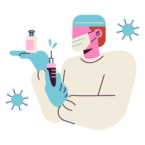 COVID-19 & Vaccinations Illustrations