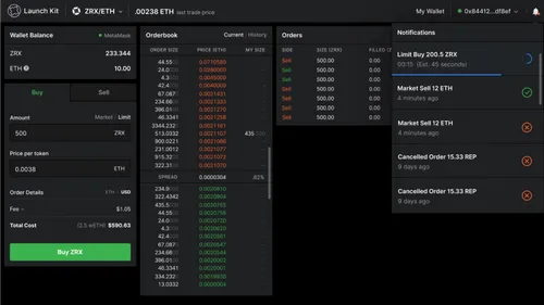 User Interface of crypto currency wallet