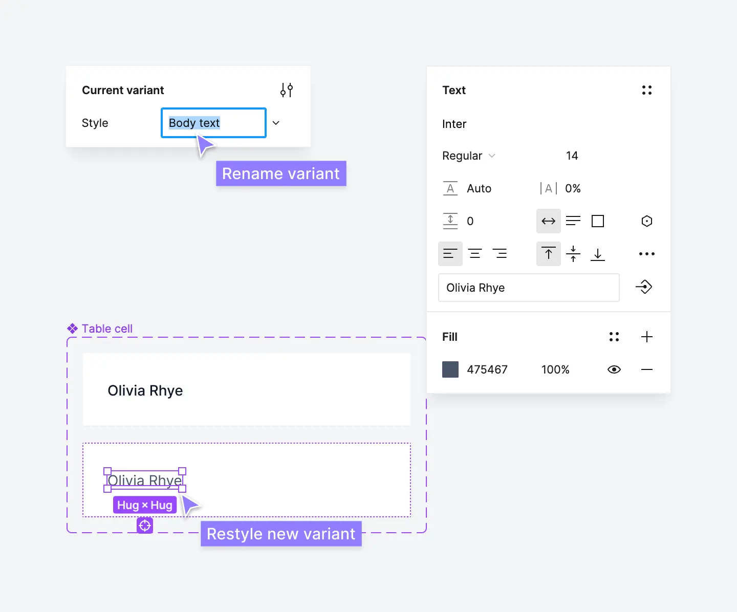 Restyle new variants in Figma