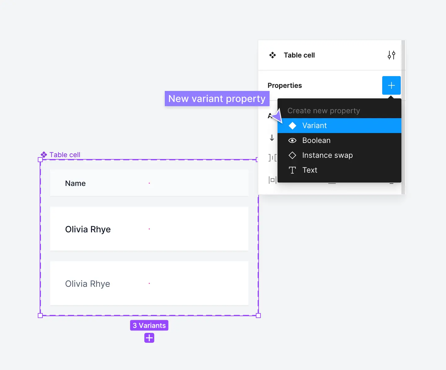 Add a new variant property in Figma