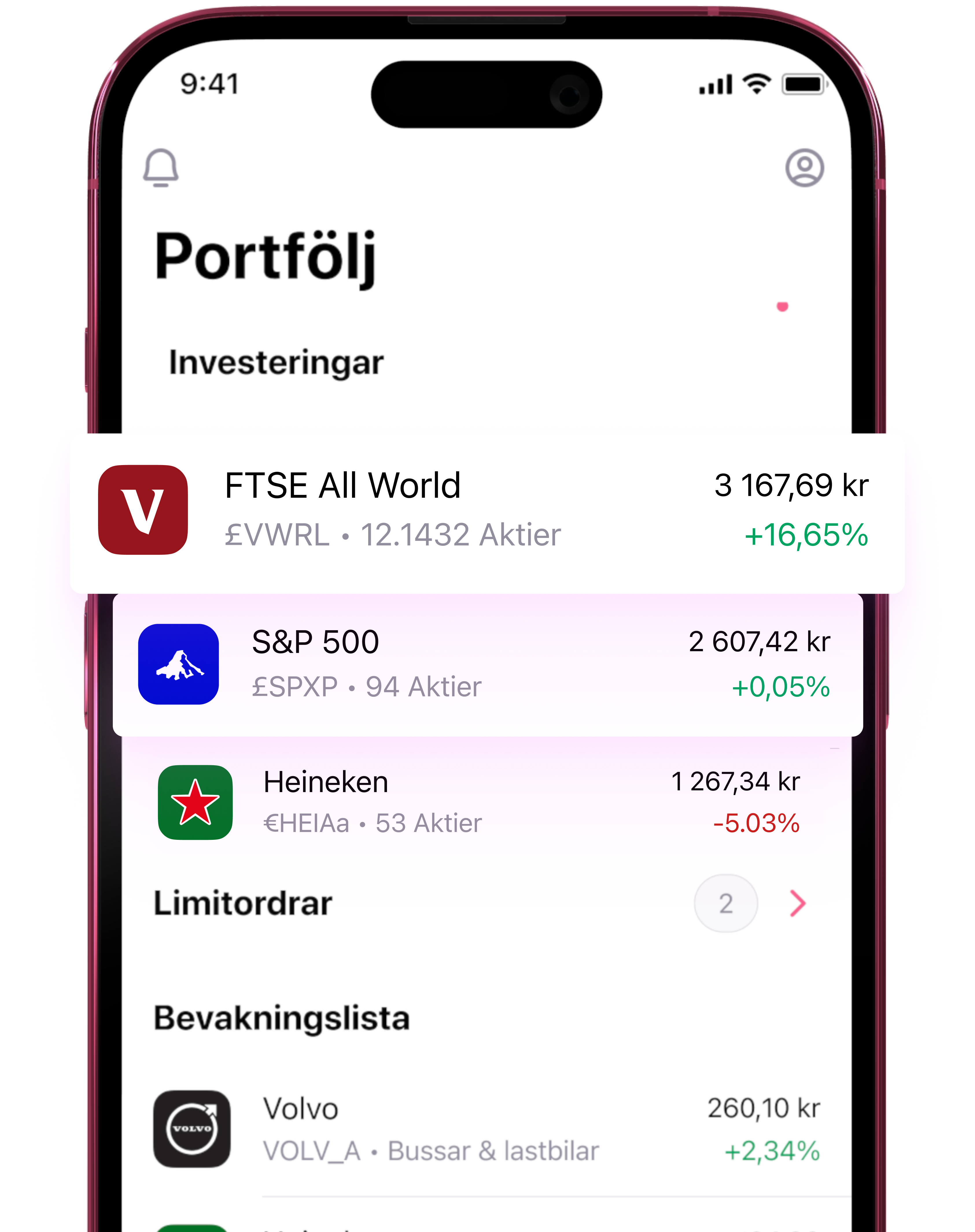 skärmdump av portföljsidan i freetrade