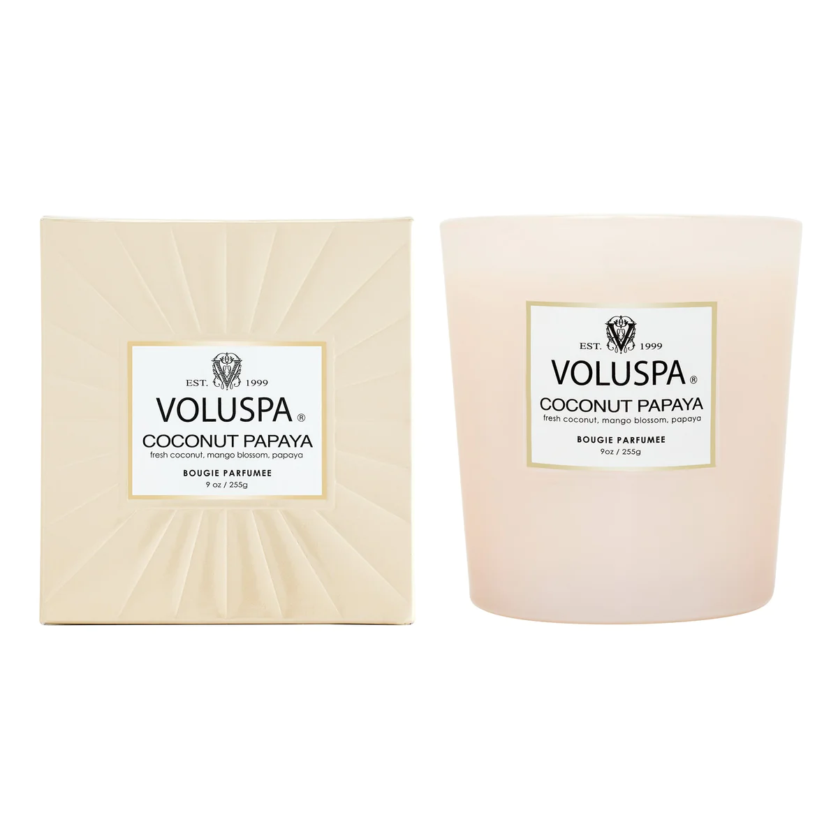Voluspa Coconut Papaya Classic Candle at Renata's Organic Skincare