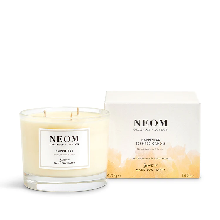 Neom Happiness Scented Candle 3 Wick at Renata's Organic Skincare