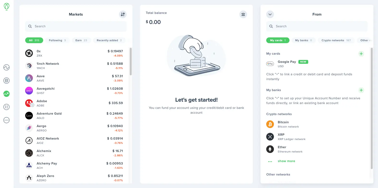 Buy Crypto with Uphold via US Bank