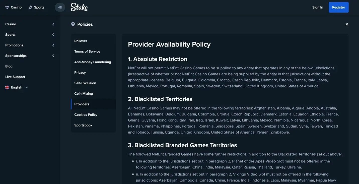 Stake: Provider Availability Policy.