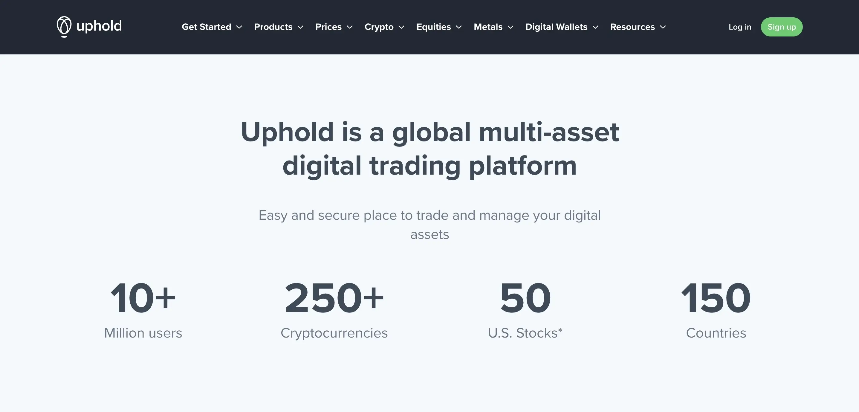 Uphold - Best Overall Crypto Exchange in Ireland.